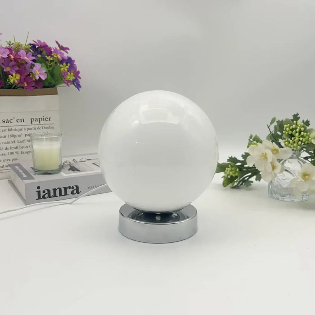 Lampe de chevet scandinave ronde couleur creme design