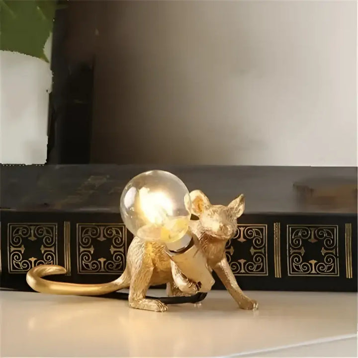 Lampe de Chevet Souris Dorée Avec Ampoule