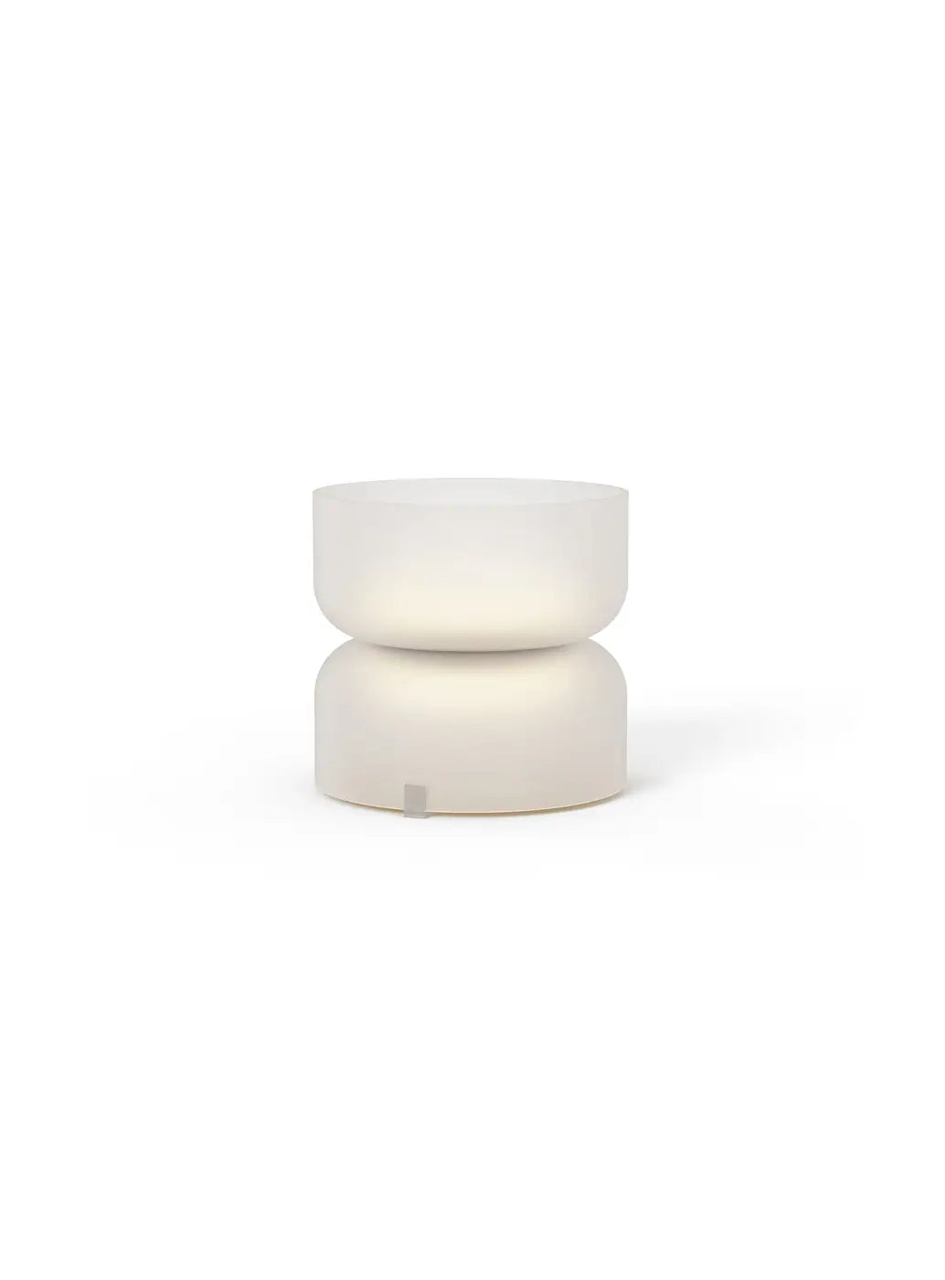 Lampe de chevet Totem Mini Pablo Designs à double globe en verre soufflé blanc