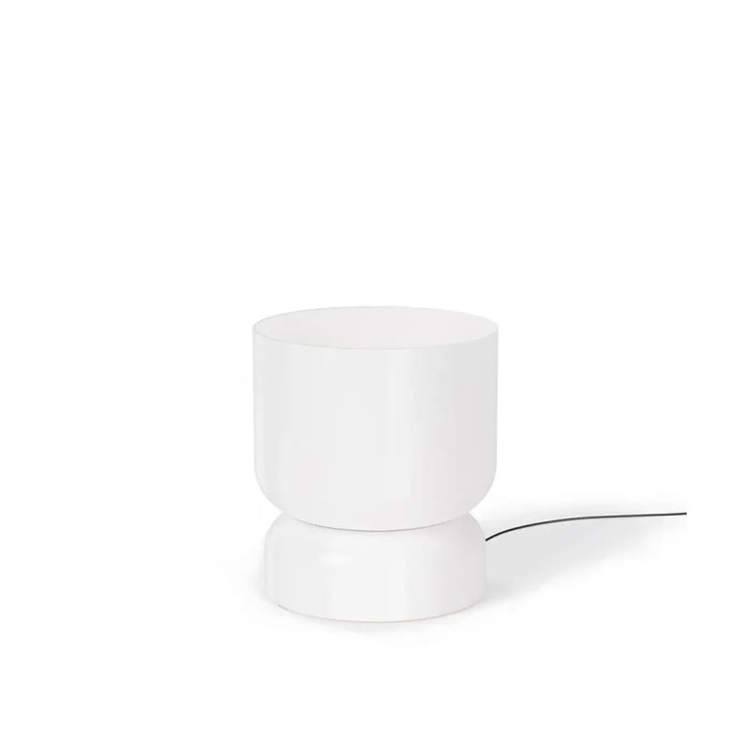Lampe de chevet Totem Pablo Designs en verre opale soufflé, globe C en bas et globe B en haut