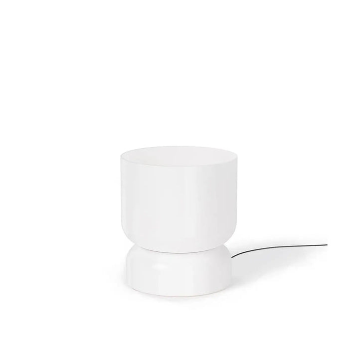 Lampe de chevet Totem Pablo Designs en verre opale soufflé, globe C en bas et globe B en haut