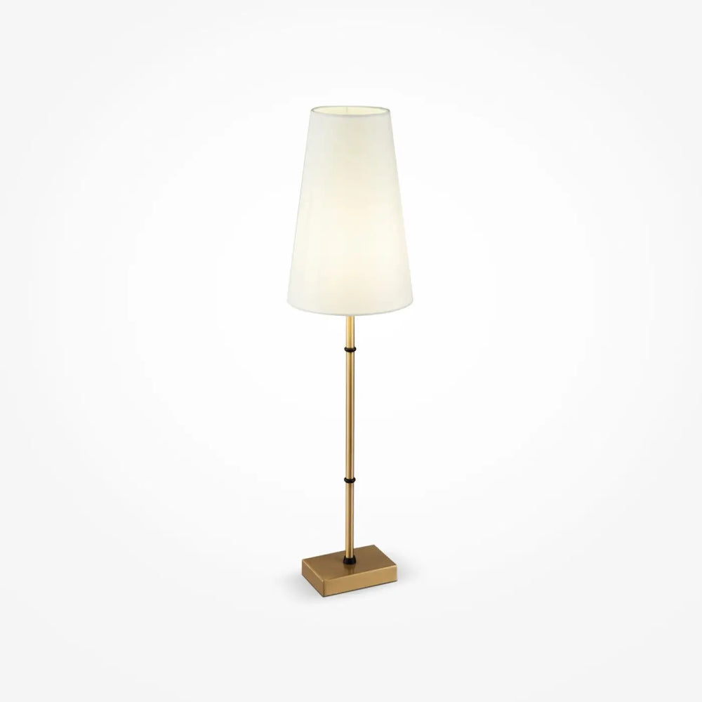 Lampe de chevet zaragoza avec pied doré et abat-jour clair offrant une lumière douce et un design minimaliste
