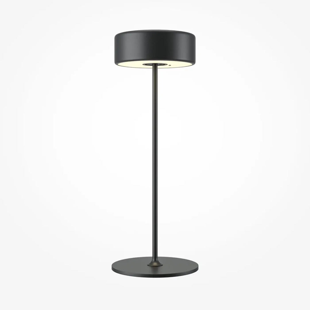 Lampe de chevet noire cylindrique design épuré en aluminium avec trois finitions idéale pour salle à manger