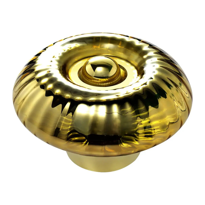 Bouton de meuble orné doré avec design cannelé circulaire pour lampe de chevet collection grace en verre soufflé
