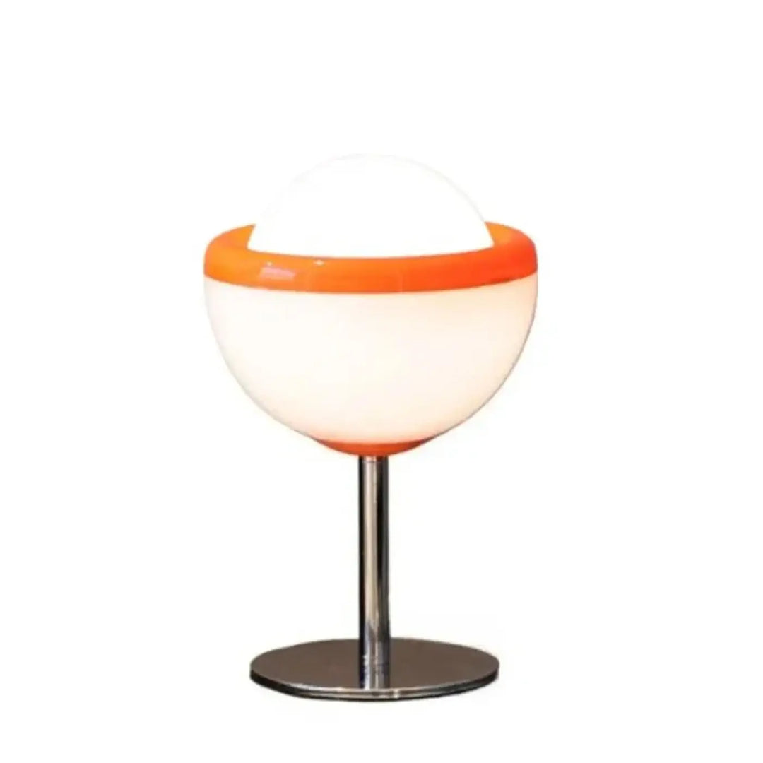 Lampe de table maniiY led avec globe forme sphérique translucide et base orange pour éclairage moderne