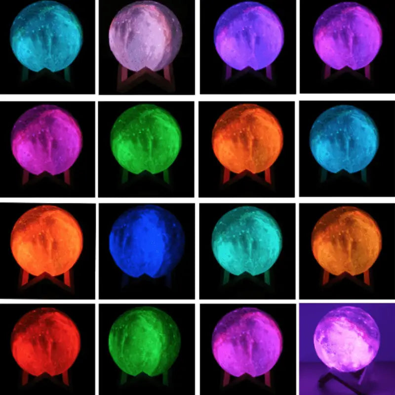 Lampe Lune 3D Sphère Multicolore Éclairage LED