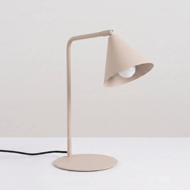 Lampe à poser taupe allumée