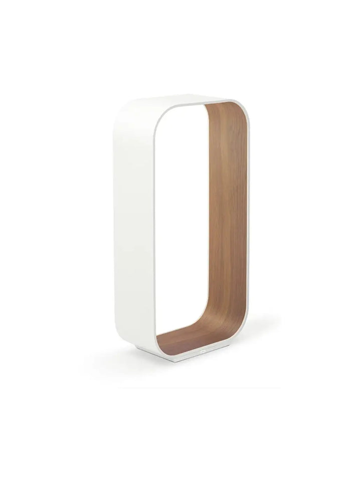 Lampe Contour blanche à intérieur en noyer, 63,5 cm