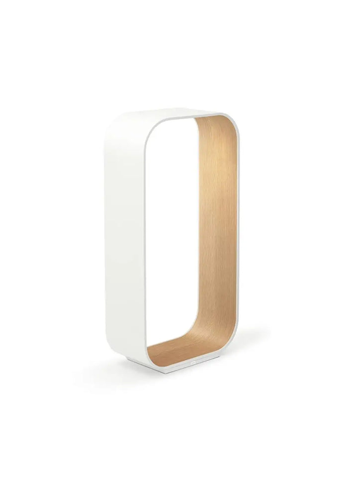 Lampe Contour blanche à intérieur en chêne, 63,5 cm