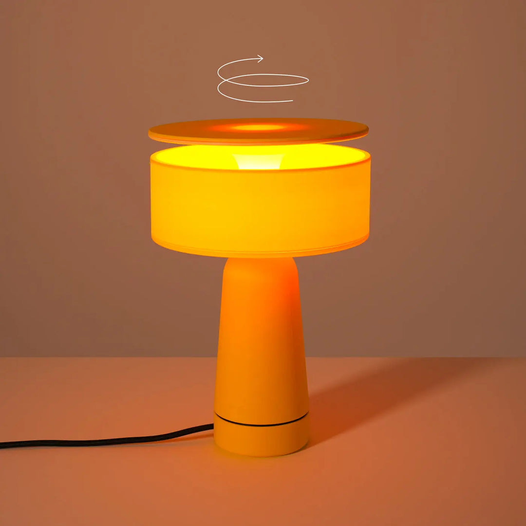 Lampe à poser AXO jaune réglage du couvercle