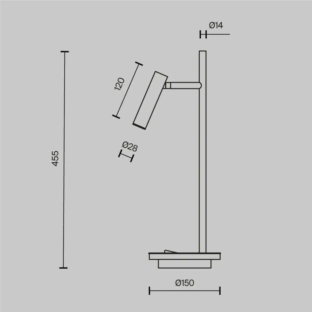 Lampe de chevet estudio liseuse avec liseuse led et bras ajustable en métal au fini métallique moderne minimaliste