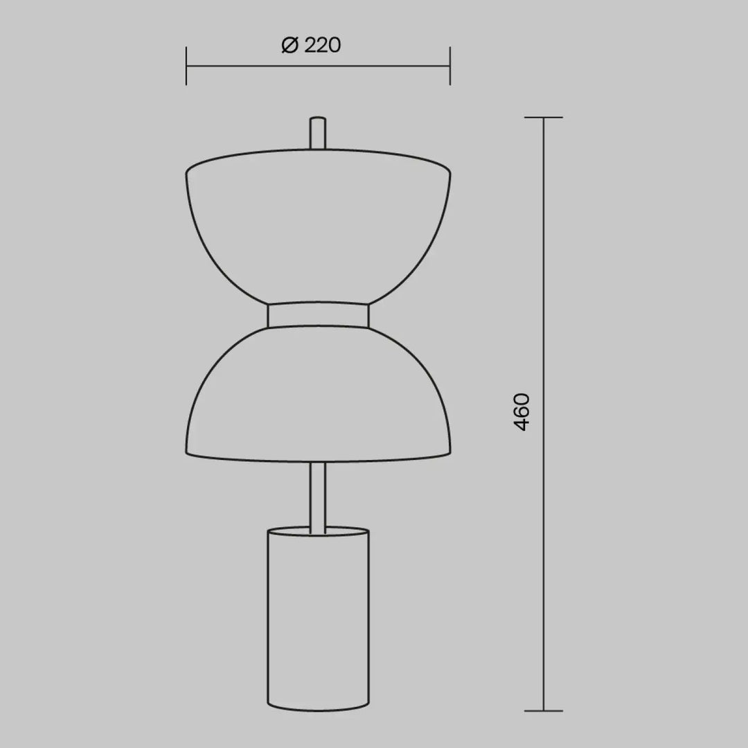 Lampe à poser kyoto led avec verre opalin et design minimaliste à deux étages et abat-jours en forme de dôme empilés