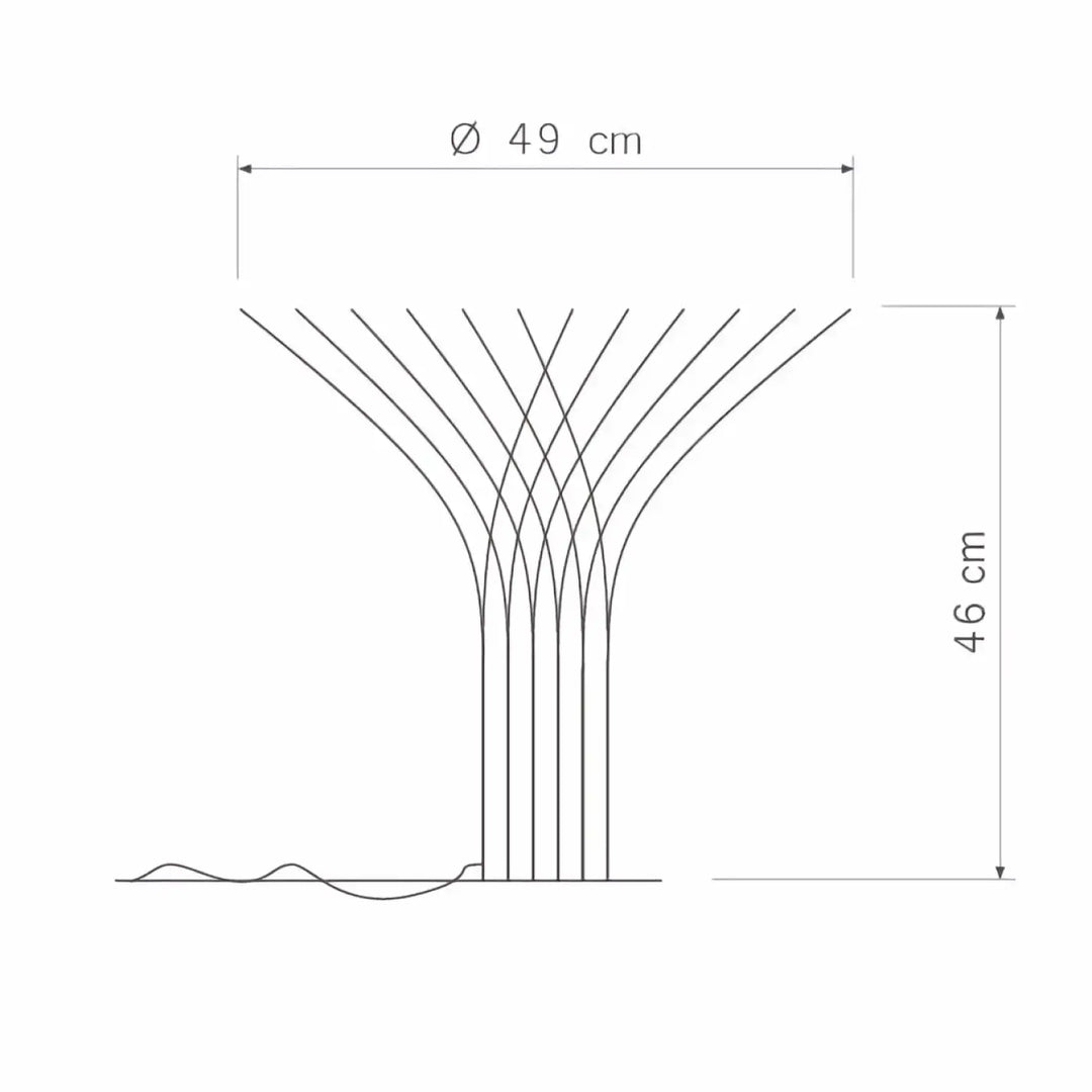 Lampe à poser a manitj en finition naturelle avec support stable sculpture arbre 49 cm diamètre base 46 cm hauteur