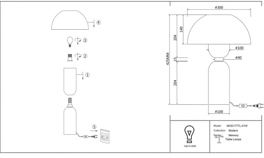 Lampe memory à poser en céramique avec abat-jour textile et base cylindrique métallique moderne