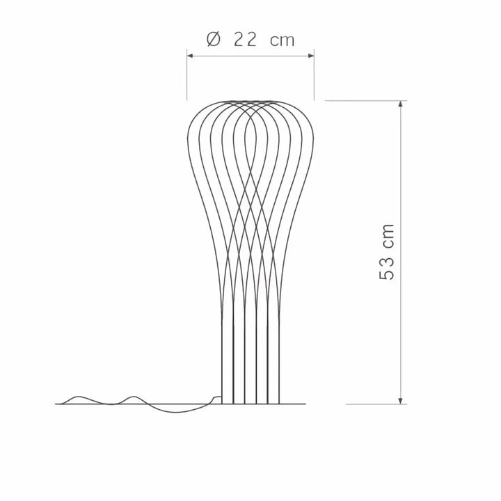 Lampe de chevet poser püntakapanel piatoni avec design élégant en fils métalliques fins et structure ouverte moderne