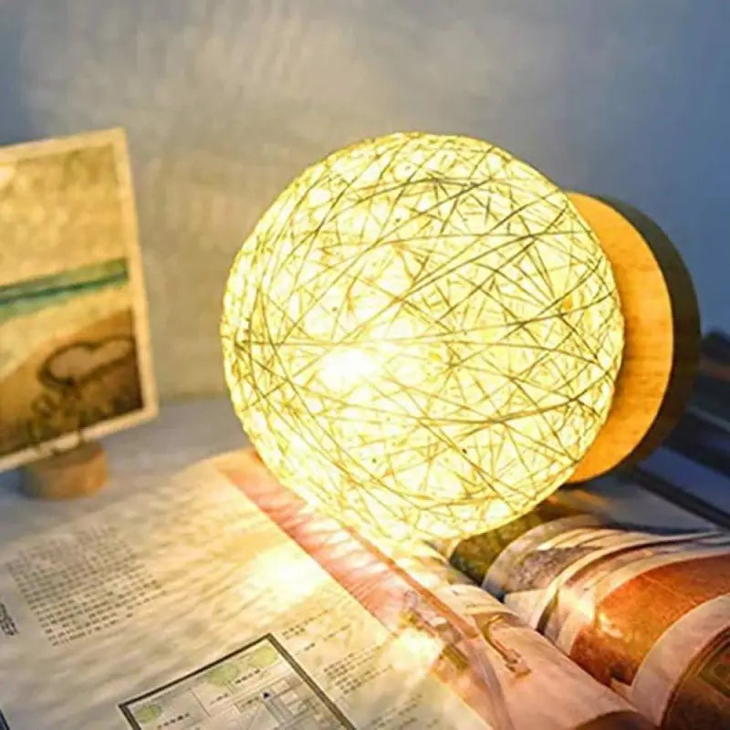 Lampe Sphère En Fil Tressé Blanc