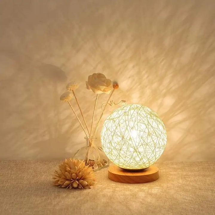 Lampe Sphère En Fil Tressé Blanc