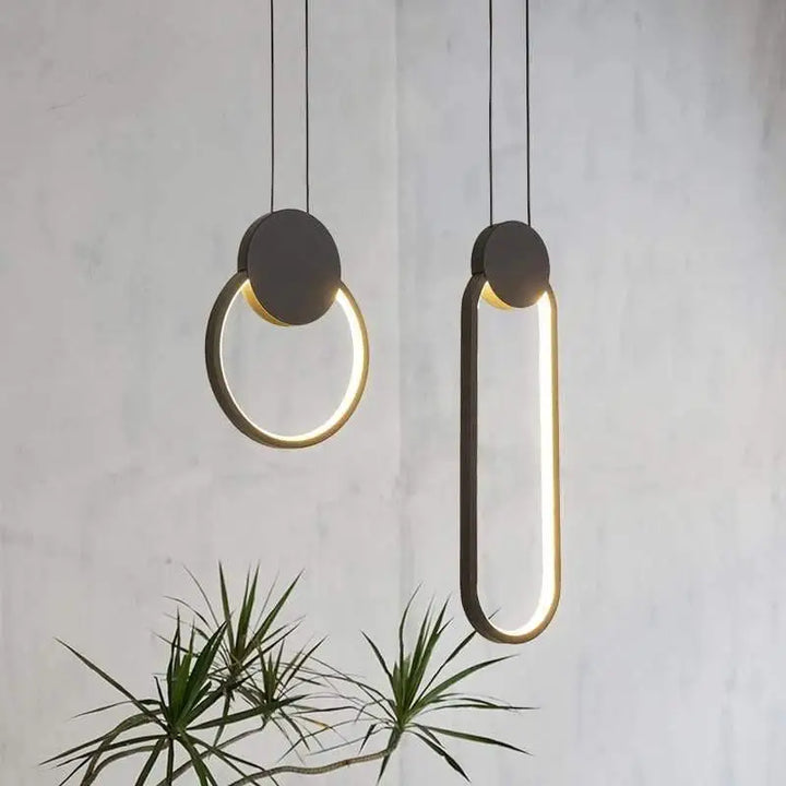 Lampe Suspendue LED Élégante Noire En Acrylique