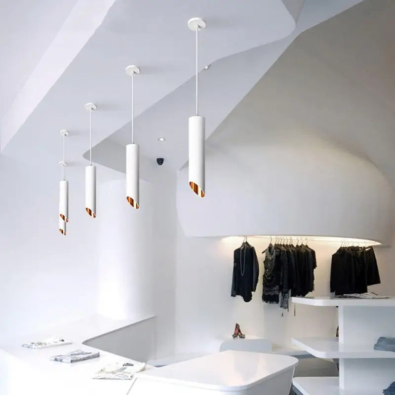 Lampe Suspendue Moderne Cylindrique Intérieur Cuivré