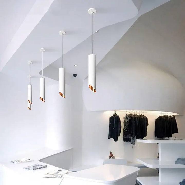 Lampe Suspendue Moderne Cylindrique Intérieur Cuivré