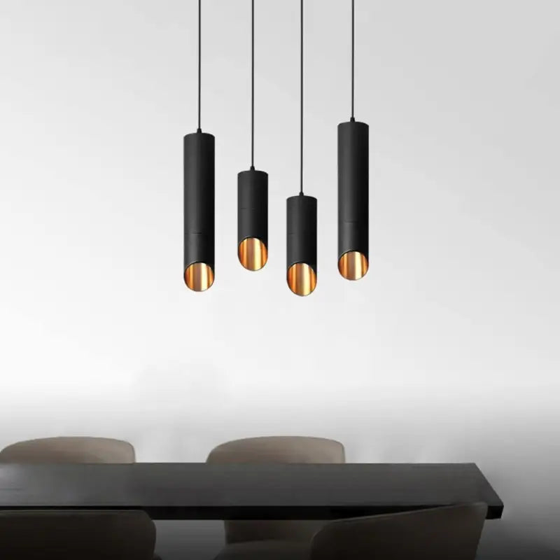 Lampe Suspendue Moderne Cylindrique Intérieur Cuivré