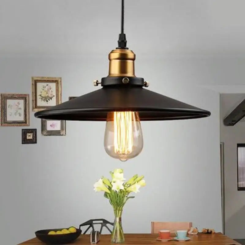 Lampe Suspendue Noir avec Ampoule Vintage