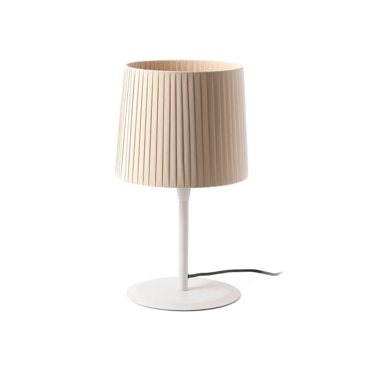Lampe de table Samba blanche, abat-jour beige, de Faro Barcelona