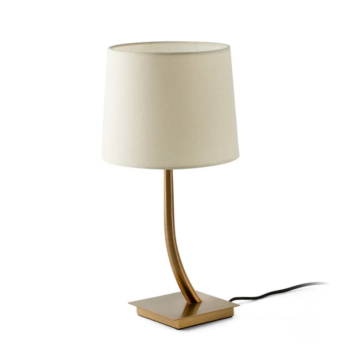 Lampe de table Rem vieil or, abat-jour beige, de Faro Barcelona