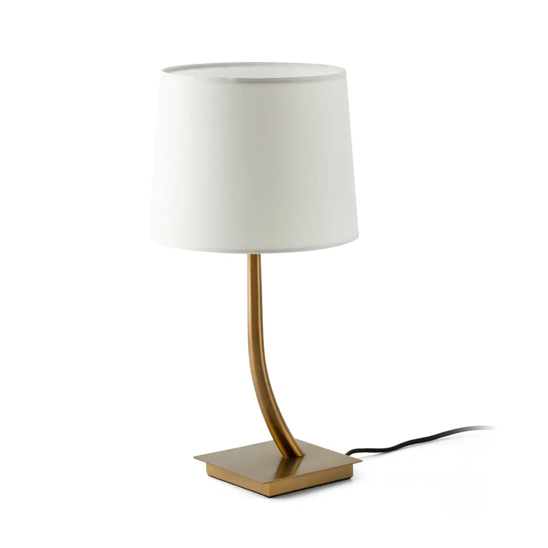 Lampe de table Rem vieil or, abat-jour blanc, de Faro Barcelona