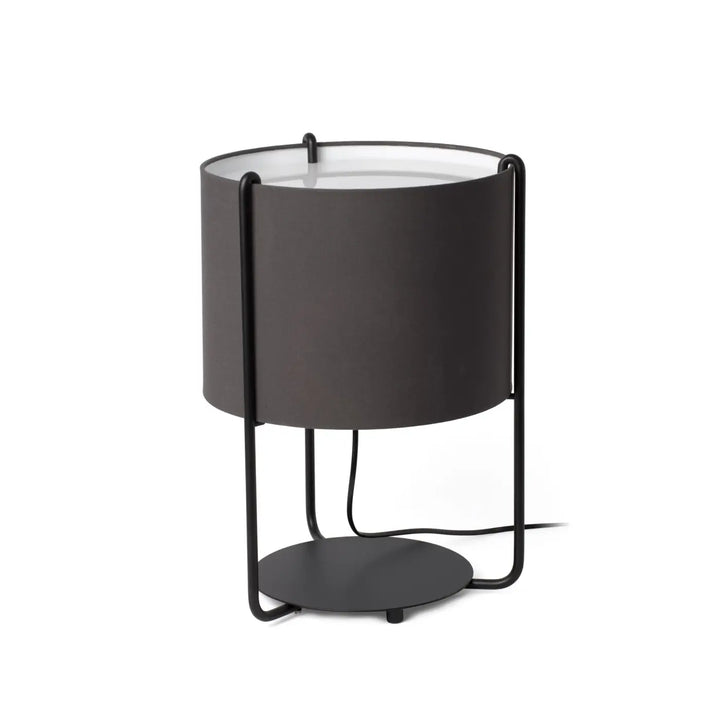 Lampe de table Drum noire et grise de Faro Barcelona