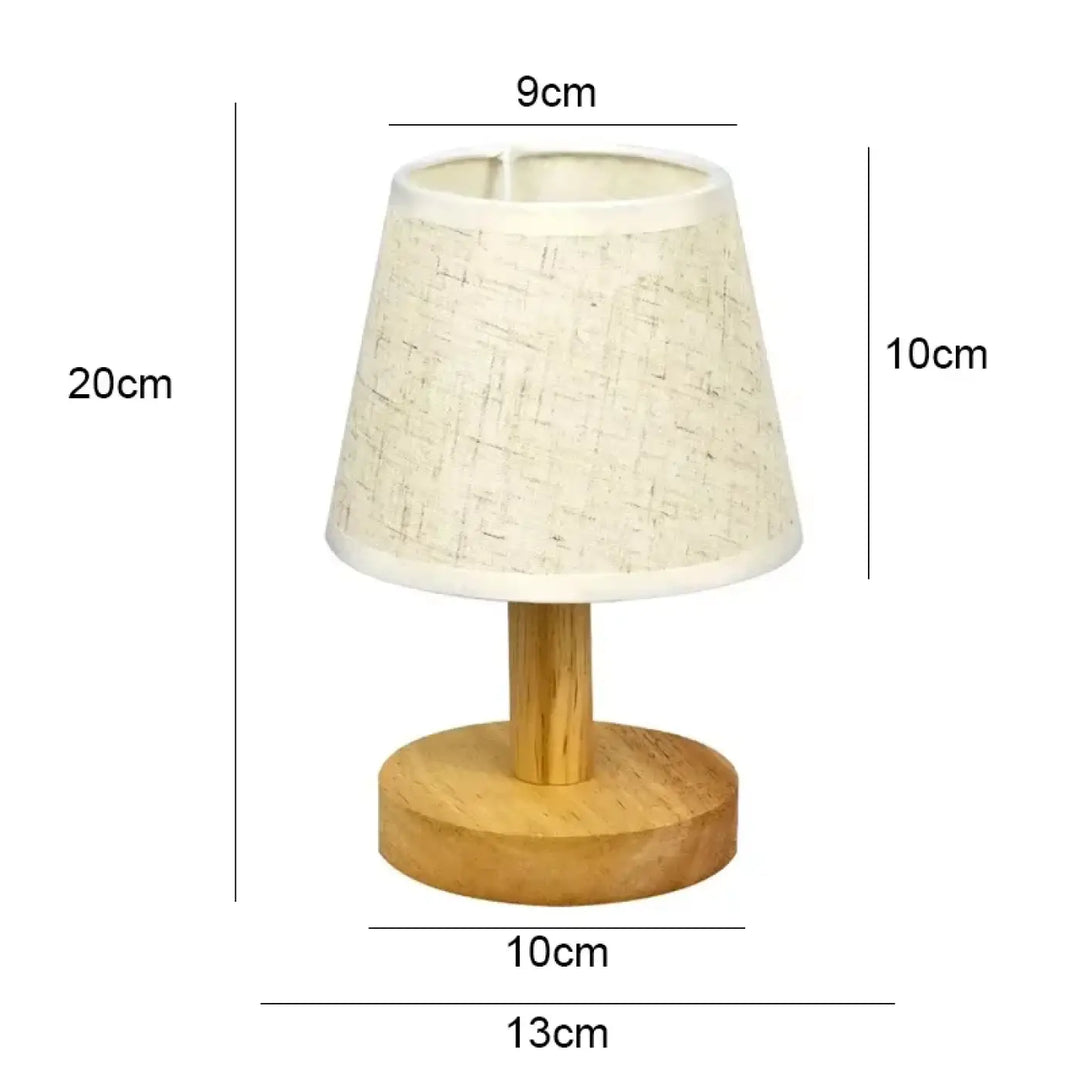 Lampe de table bois naturel avec abat jour pour deco