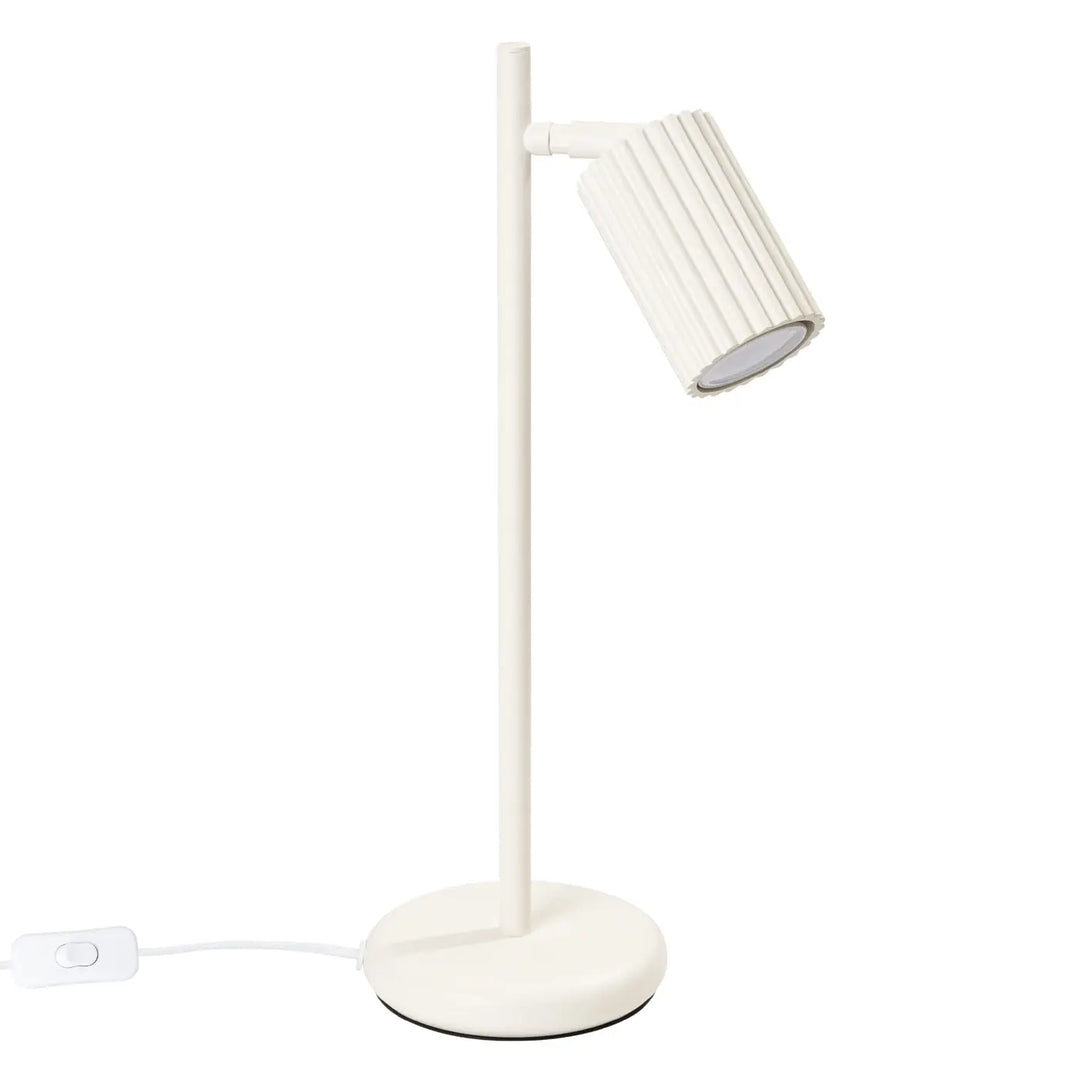 Lampe a poser karbon beige avec design minimaliste et ampoules gu10 interchangeables au plafonnier karbon allie