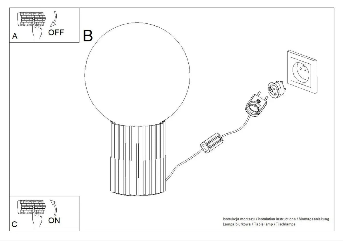 Schéma d'installation du luminaire