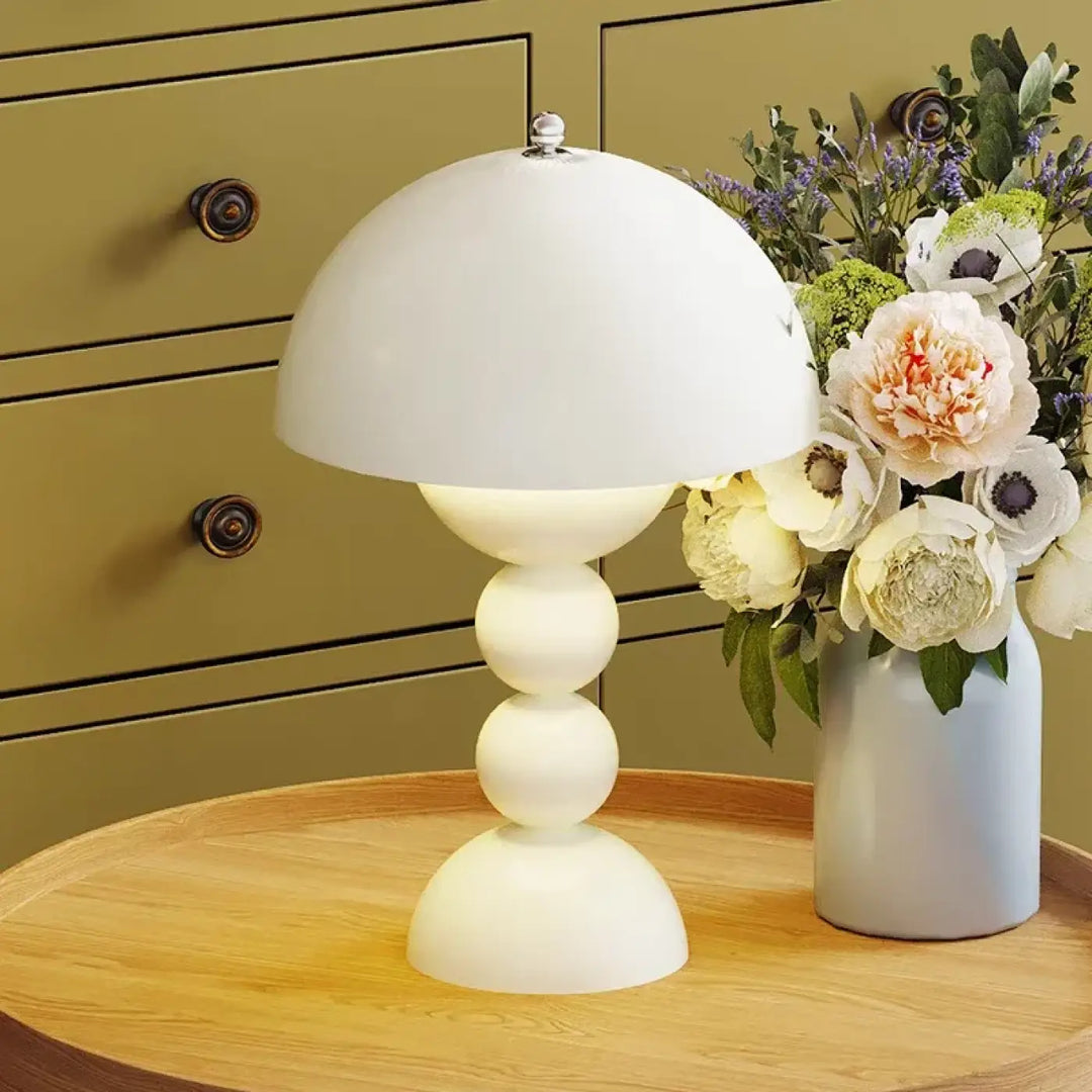 Lampe de table design champignon en verre élégant