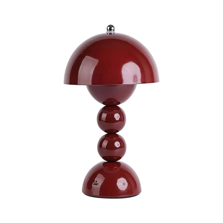 Lampe de table rouge laque au style champignon design