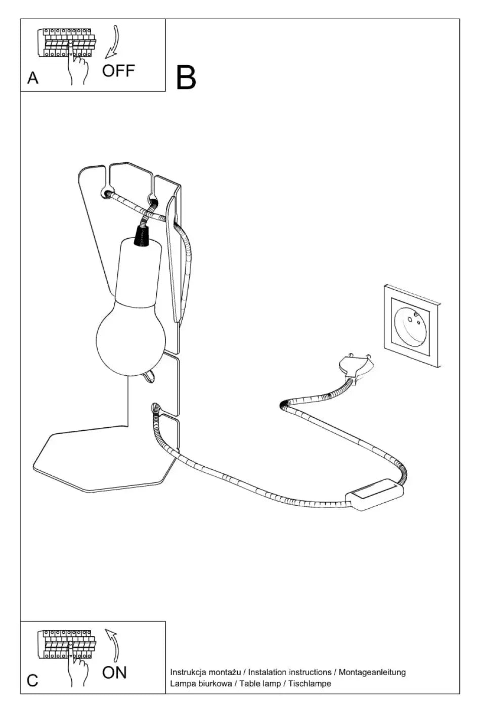Schéma d'installation du luminaire