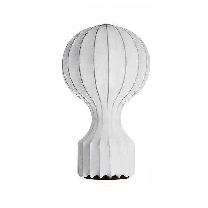 Lampe de table Lanna en papier blanc nervuré de style lanterne avec design moderne et élégant