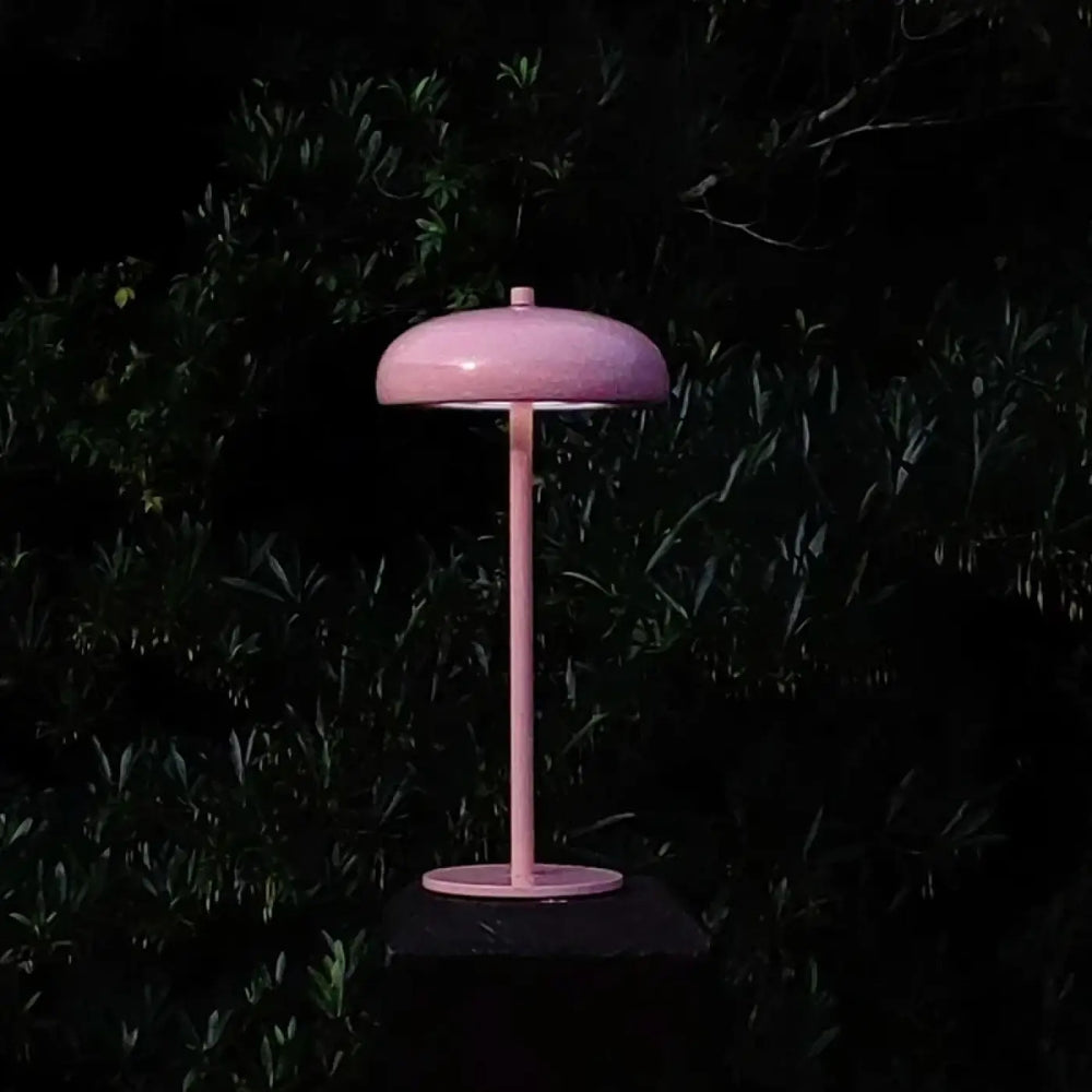 Lampe de table cmoon design minimaliste en forme de champignon rose mat avec lumière douce pour intérieur minimaliste