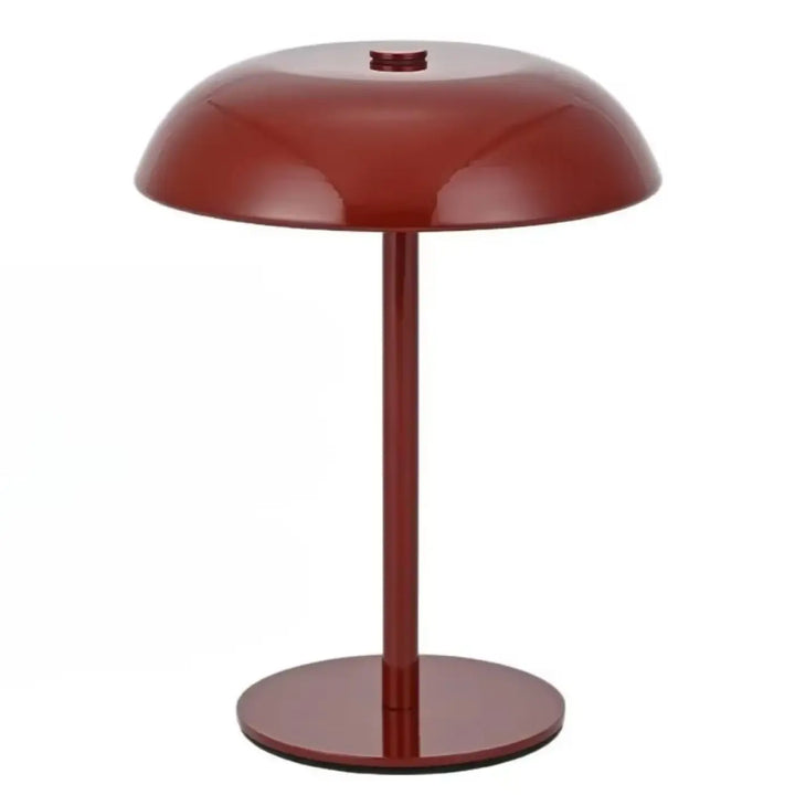 Lampe de table metany rouge en métal brillant avec intensité variable et marche arrêt tactile led à intensité réglable