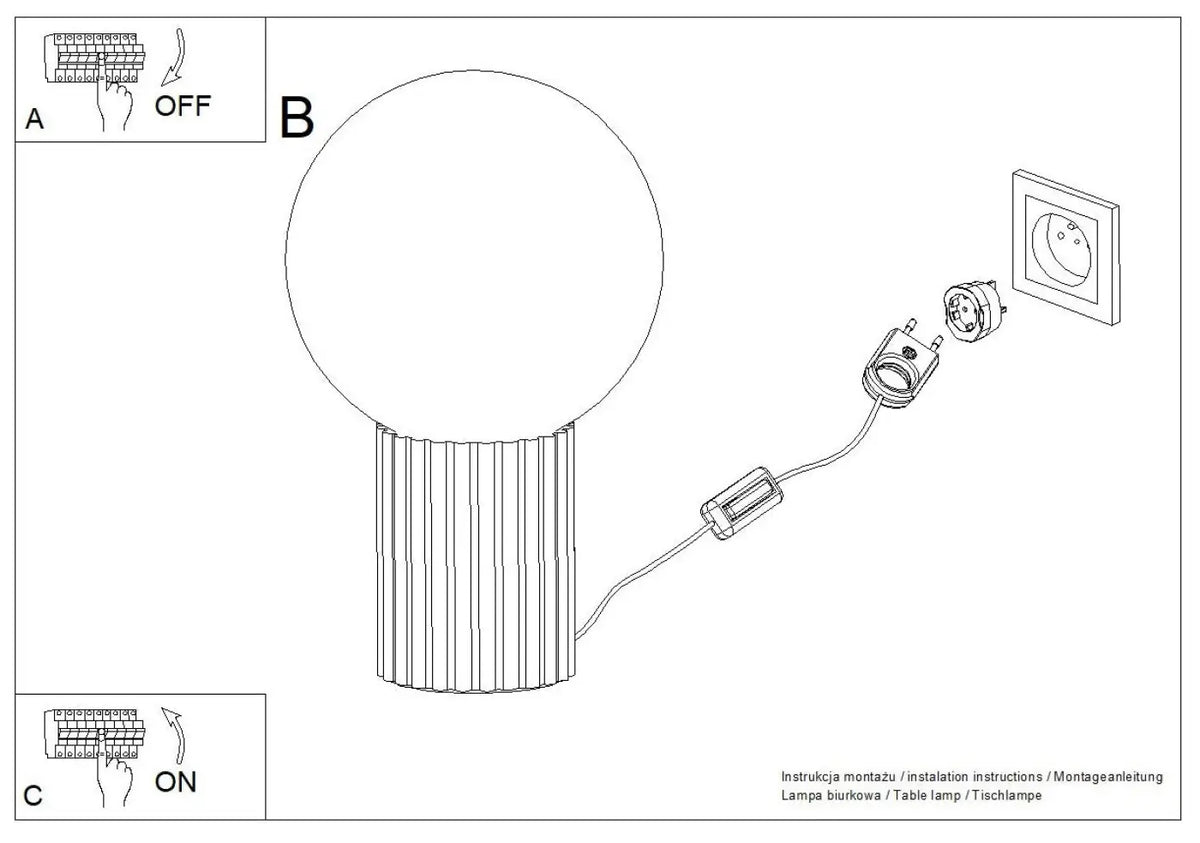 Schéma d'installation du luminaire