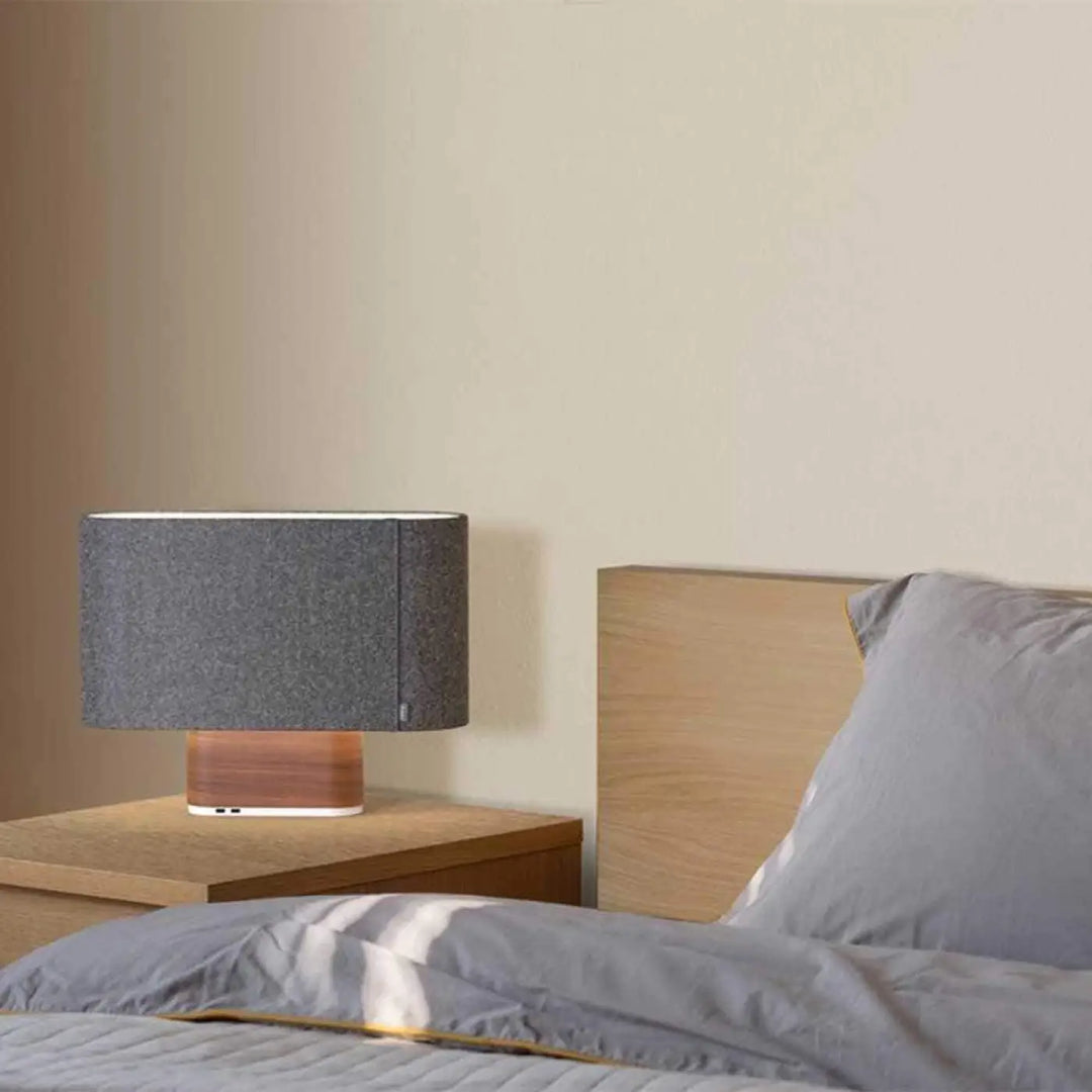 Lampe de table Belmont en tissu et bois massif