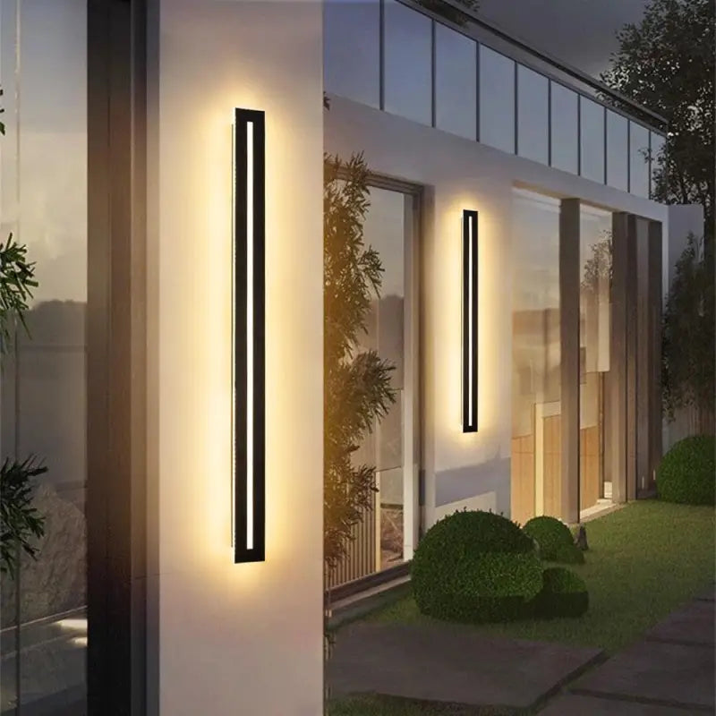 Luminaire d’Extérieur LED Long Noir en Aluminium