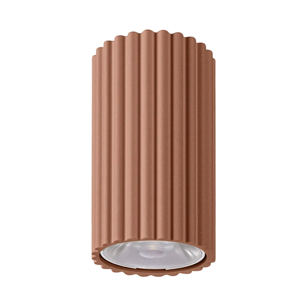 Luminaire plafonnier ivar moka led 4000k en cuivre rainuré abat-jour modernes avec design expressif et confort d’utilisation