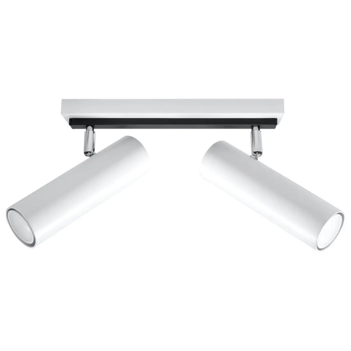 Luminaire plafonnier direzione 2 blanc avec éclairage élégant cylindre blanc chrome pour plafond minimaliste