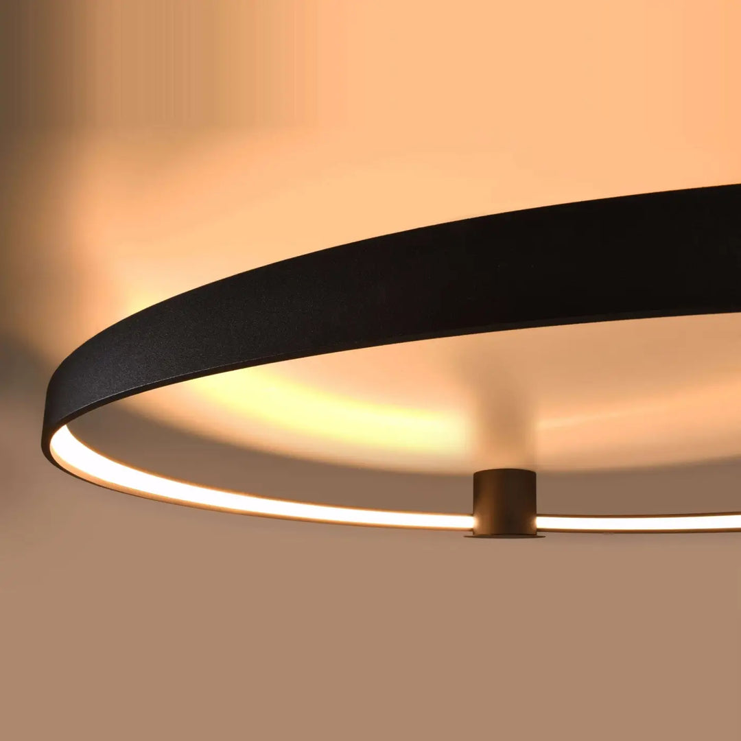 Luminaire plafonnier rio 78 noir avec modules led et efficacité lumineuse élevée design unique et éclairage led chaud