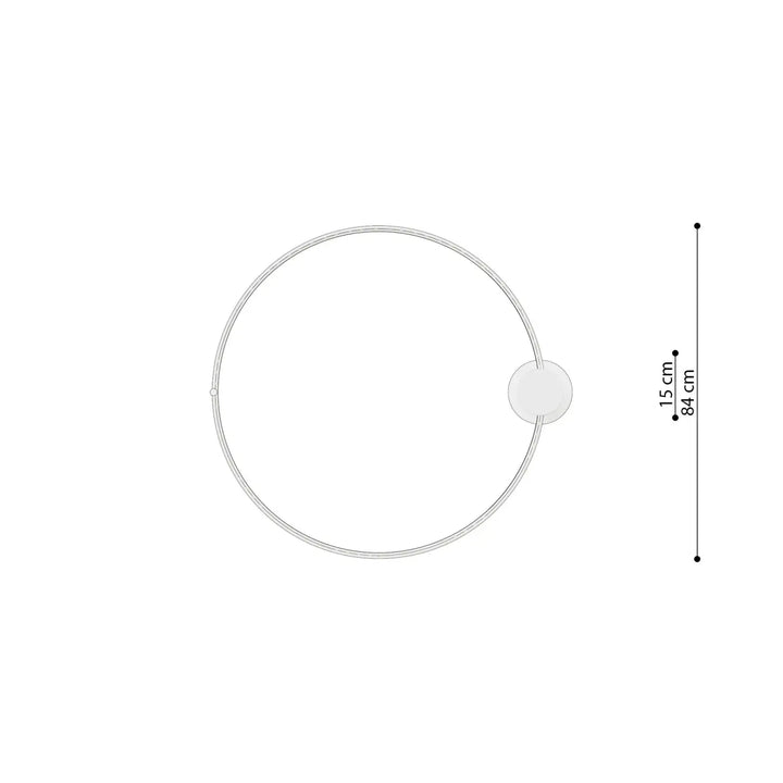 Anneau à serviette circulaire argenté de 15 cm de diamètre et 84 cm de hauteur dans un design unique avec modules led pour efficacité lumineuse élevée