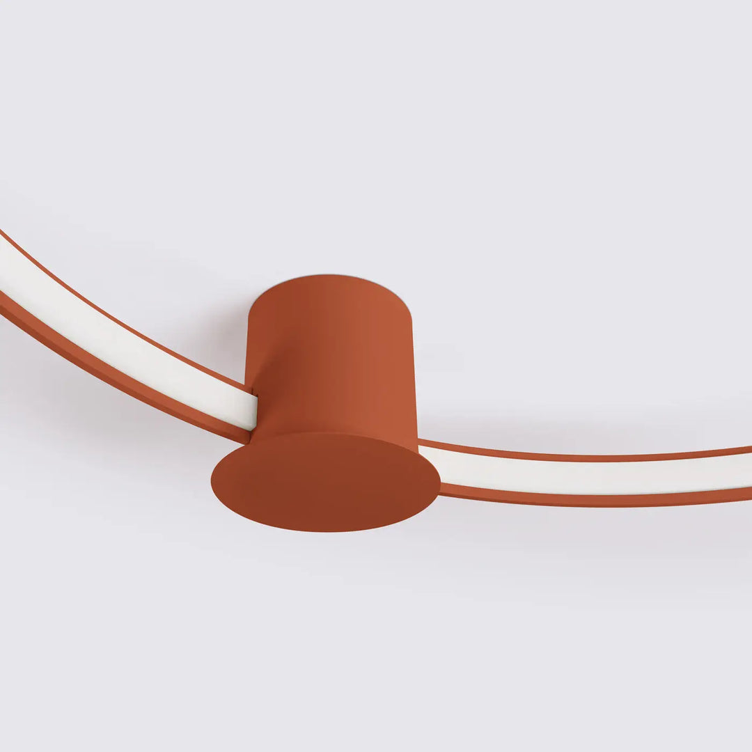 Luminaire plafonnier rio 55 rouge ocre terracotta design moderne cylindrique minimaliste collection rio