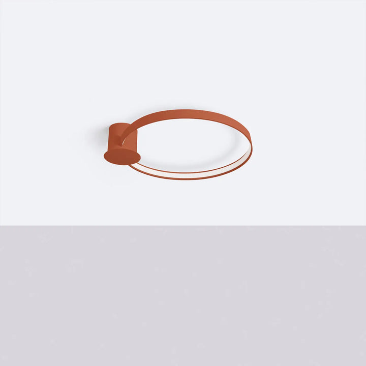 Luminaire plafonnier collection rio design moderne en métal terracotta mat avec éclairage 4000k rouge ocre