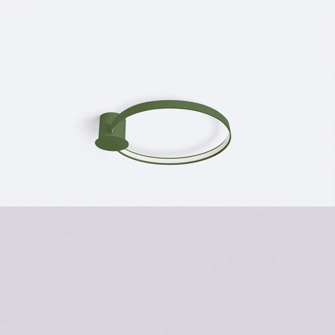 Luminaire plafonnier rio 55 vert olive en aluminium allient élégance et anneaux led pour un design minimaliste moderne