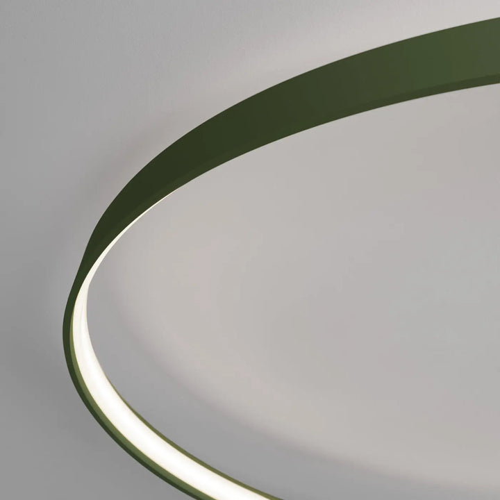 Luminaire plafonnier rio 78 vert olive avec anneaux led en aluminium allient élégance et design moderne